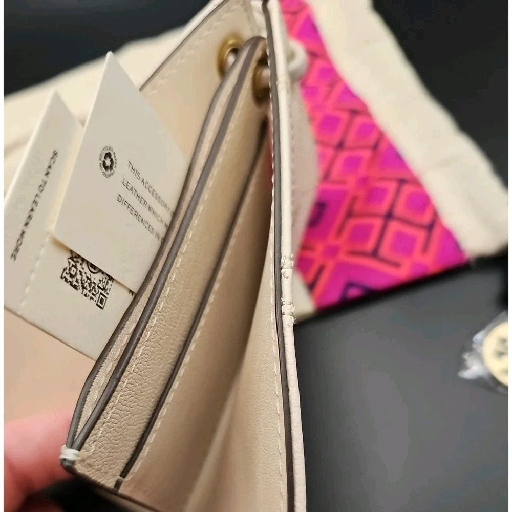 Tory Burch Willa Quilted Leather ID Card Case Lanyard+Dustbag Vacay Cruise New!